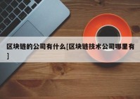 区块链的公司有什么[区块链技术公司哪里有]