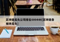 区块链龙头公司排名600446[区块链各板块龙头]